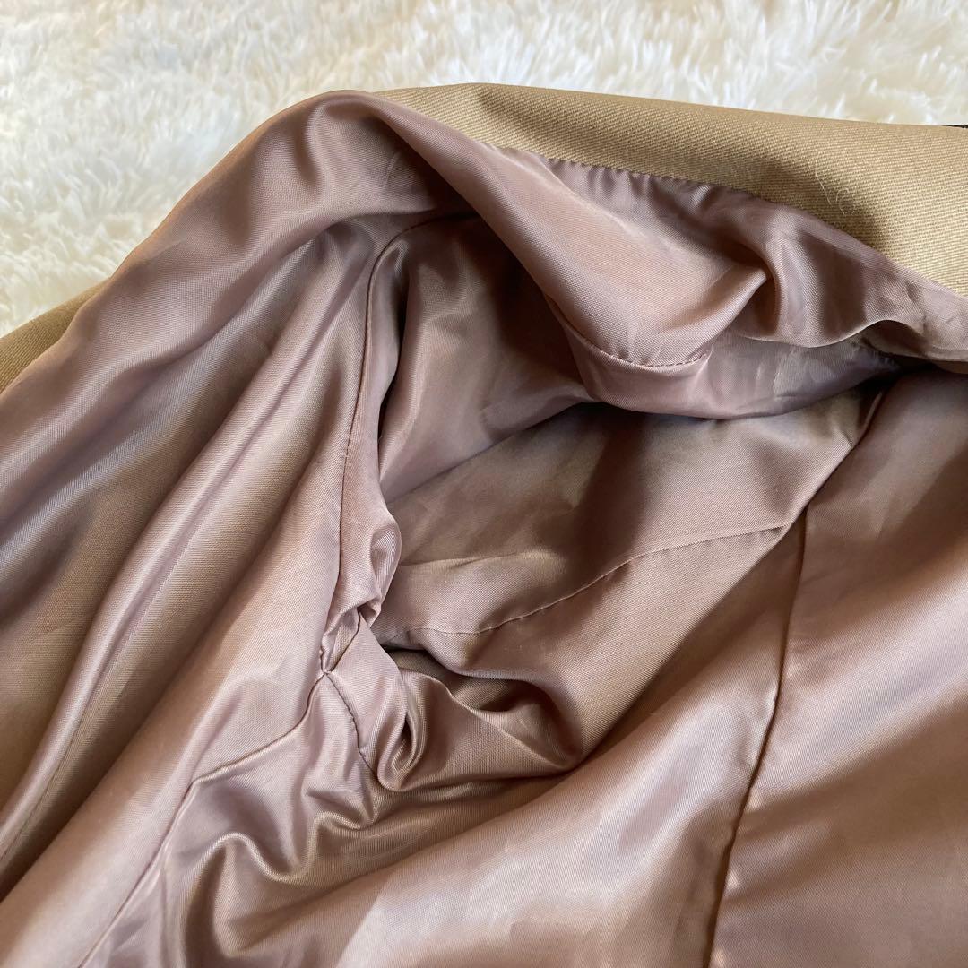 Limue ロングコート　ワイドスリーブ　ノーカラー　パイピングコート　F