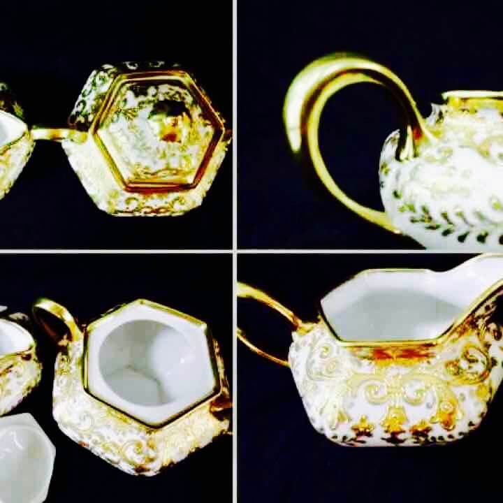 RC金盛薔薇＊ロースオールドノリタケシュが―&クリーマーセット