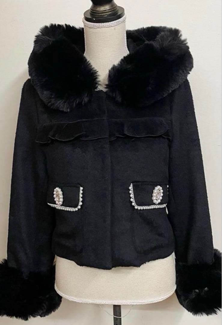 マーズ Ma*rs ポケットパール付きショートコート ブラック