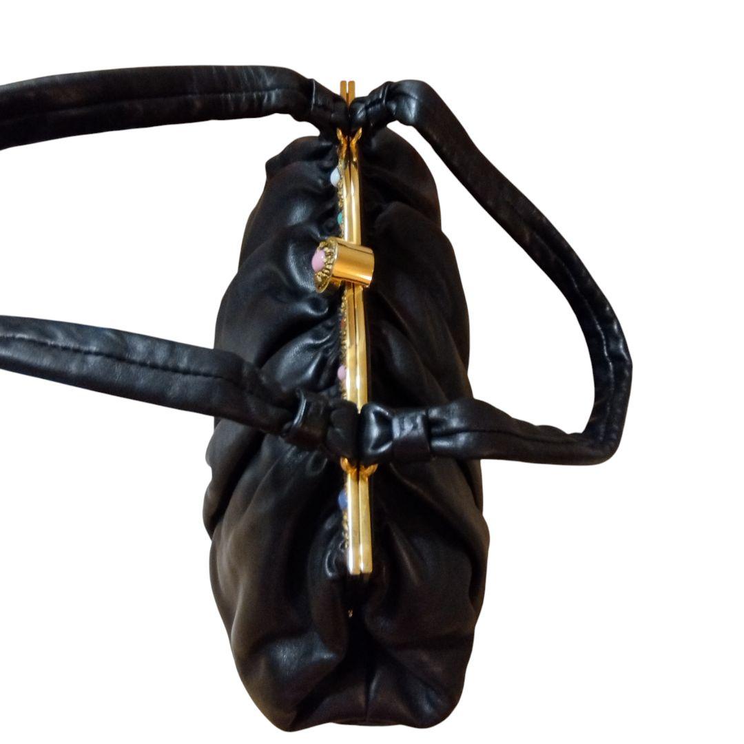 濱野皮革工藝 サンピエトロ 皇室御用達 がま口 ハンドバッグ 貴石 レザー