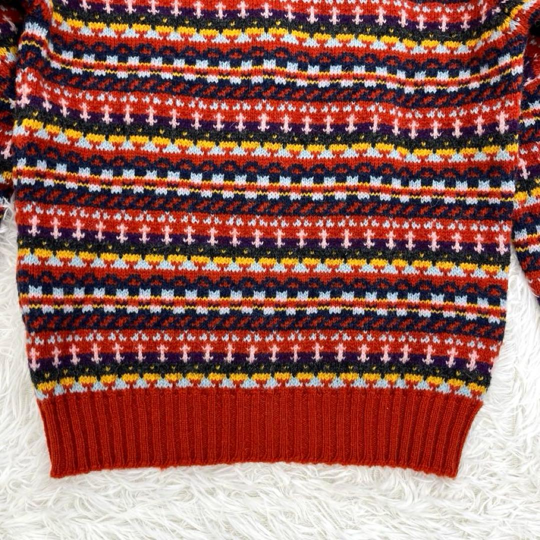 【美品】ジャミーソンズ・長袖ニット・カーディガン・フェアアイル柄・イギリス製・M