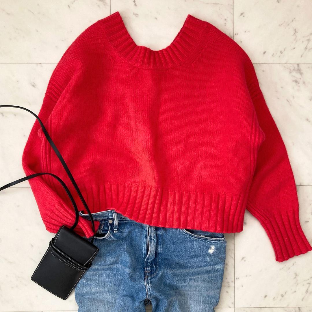 トゥモローランド　カシミヤウール　ショートニット　2way ピンク