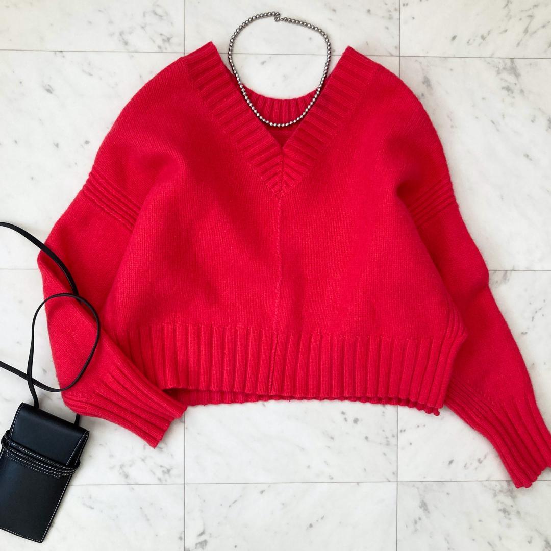 トゥモローランド　カシミヤウール　ショートニット　2way ピンク