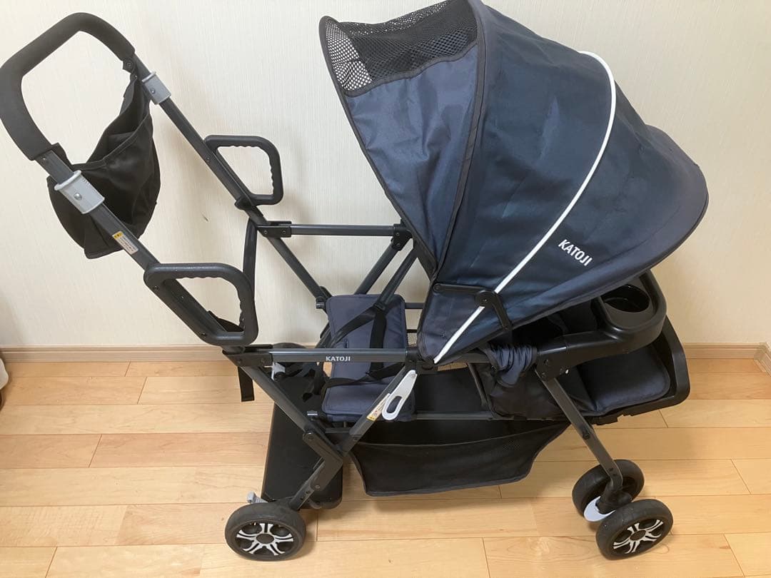 KATOJI ネイビー 折りたたみ　ベビーカー　2人でゴー