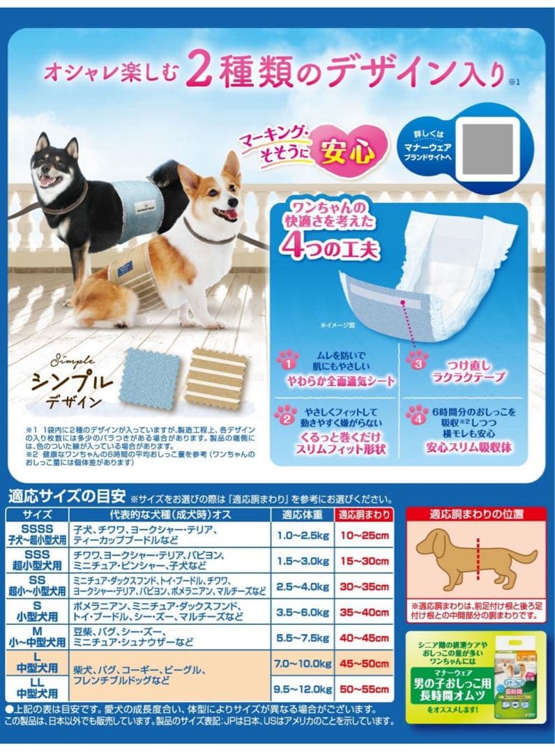 マナーウェア　ユニチャーム 男の子ストライプL40枚8個