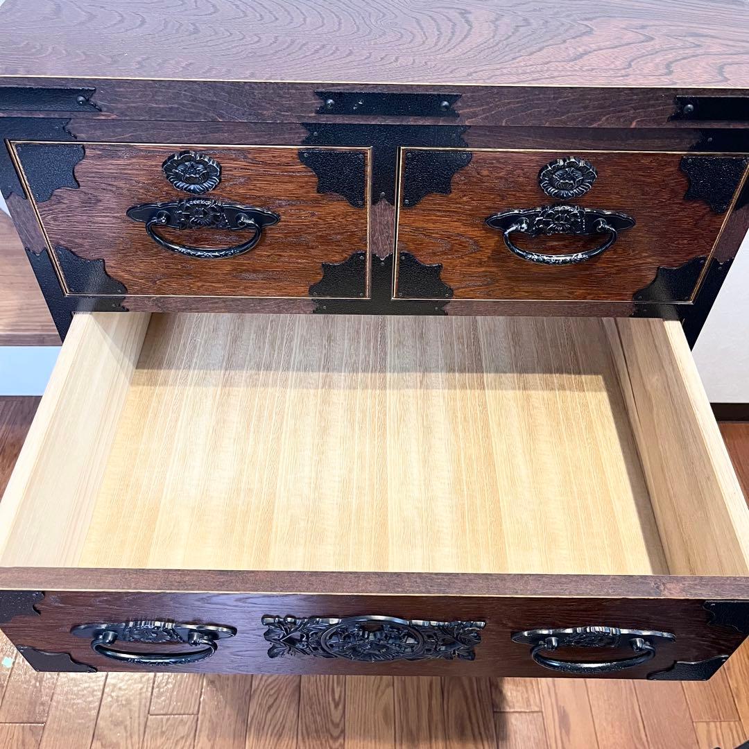 【極美品】民芸家具 5段チェスト 整理箪笥 時代箪笥 収納家具 欅材 和家