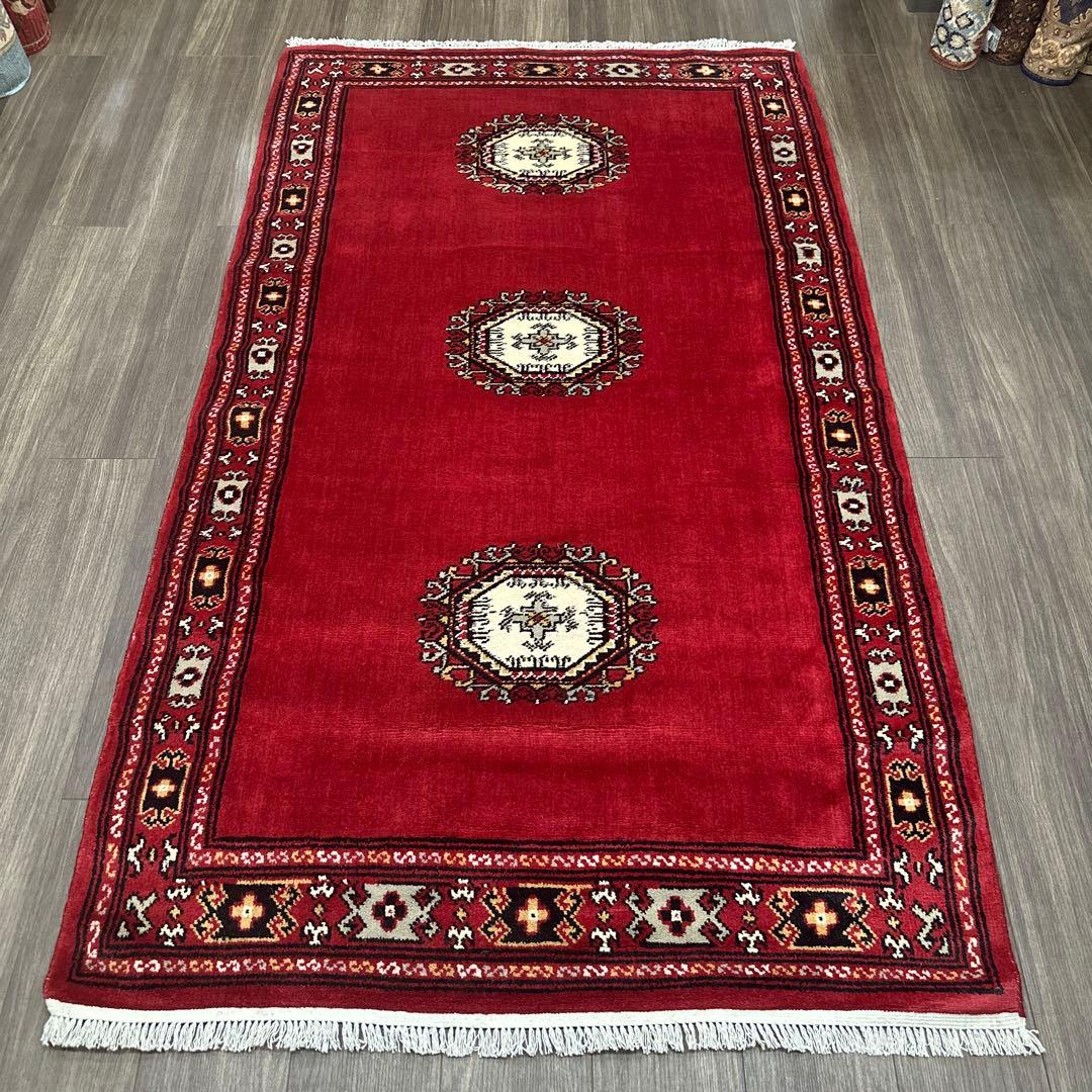 211x123cm赤いオリエンタルラグred carpet walk on❣️❣️