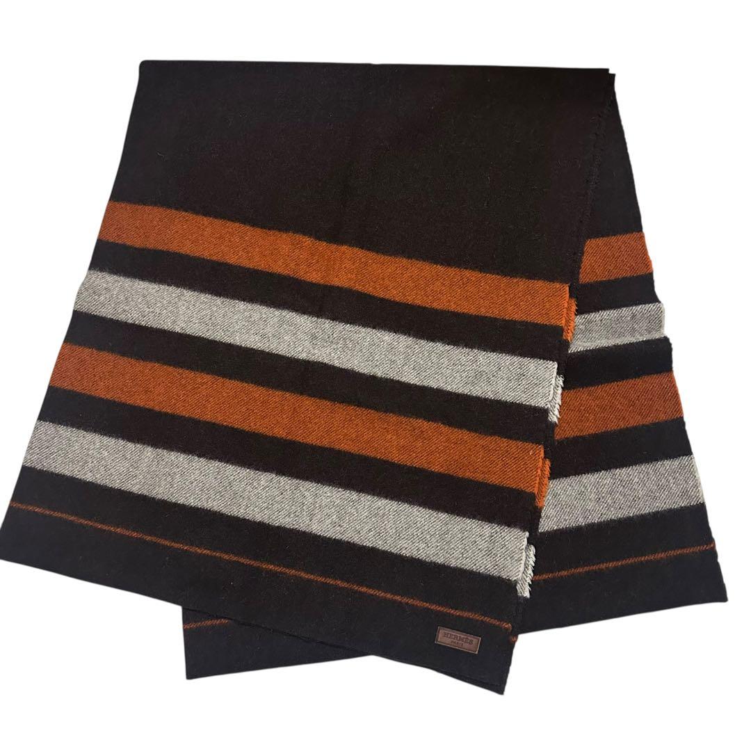 HERMÈS / エルメス　ロカバール　ブランケット　毛布　ボーダー柄