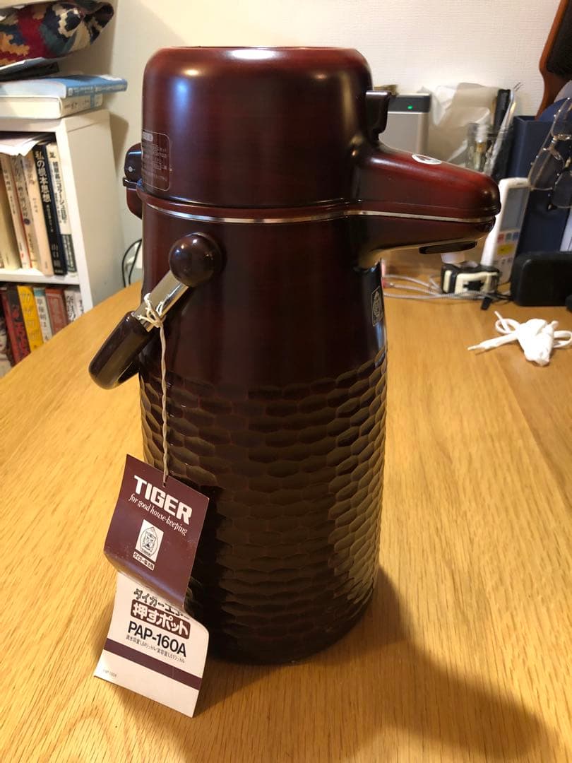 デッドストック　タイガー　漆塗り風　魔法瓶　ガラス　PAP-160A