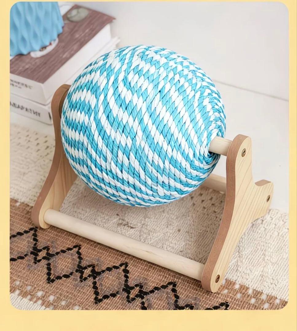 猫用爪とぎ 象デザイン 青白ストライプ