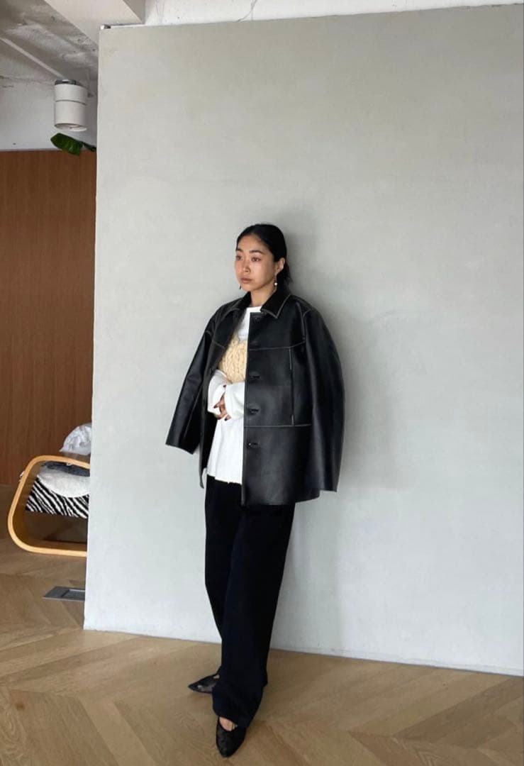 【SeaRoomlynn】Vintage ECOレザーシャツジャケット