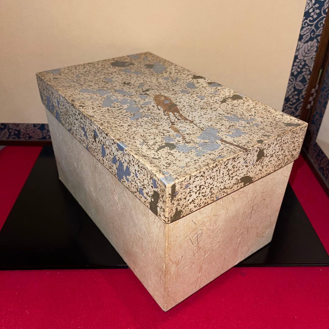 茶道具　朱縁高重花鳥絵　蓋付