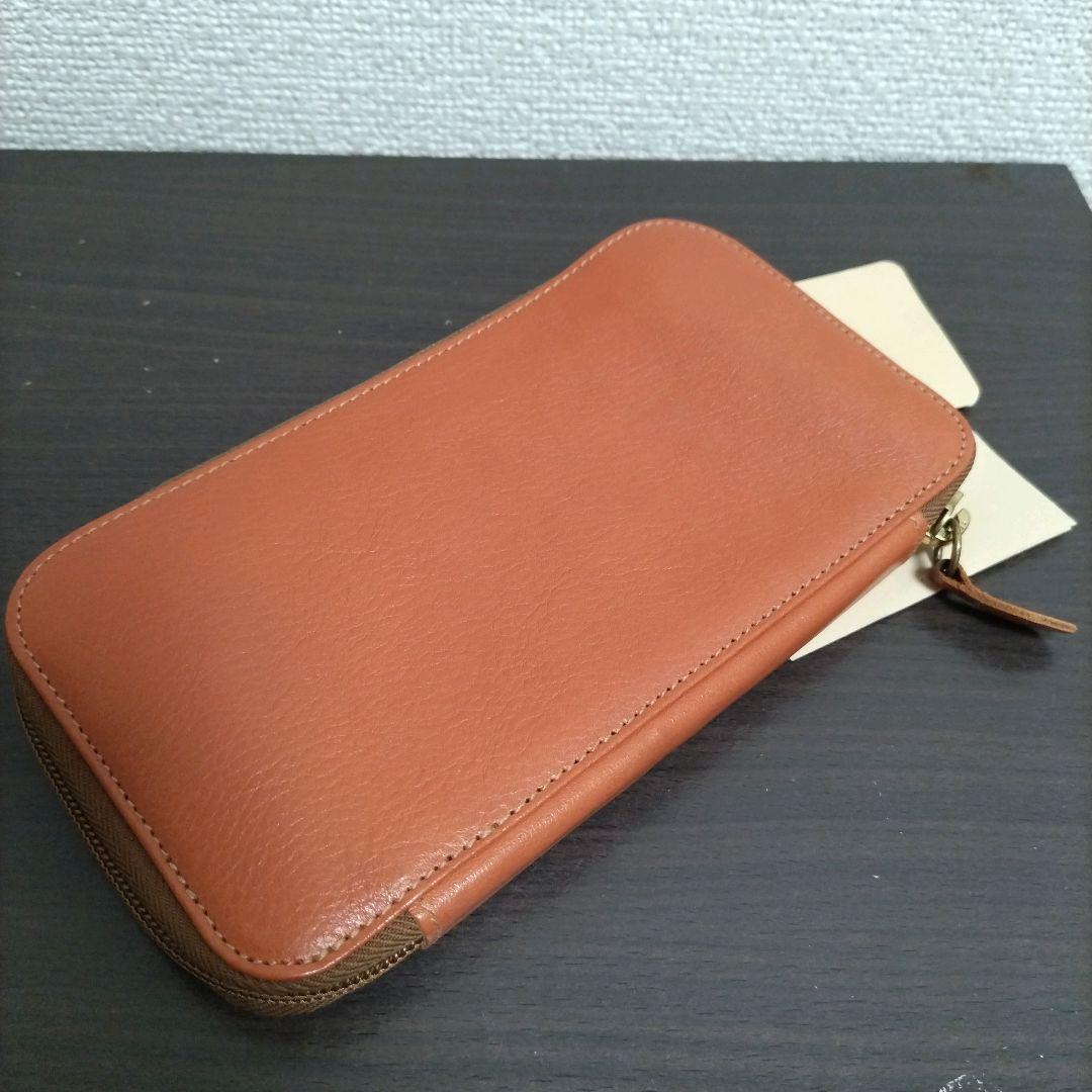 新品 イルビゾンテ 本革 レザー ウォレット ファスナー 財布 キャラメル 茶
