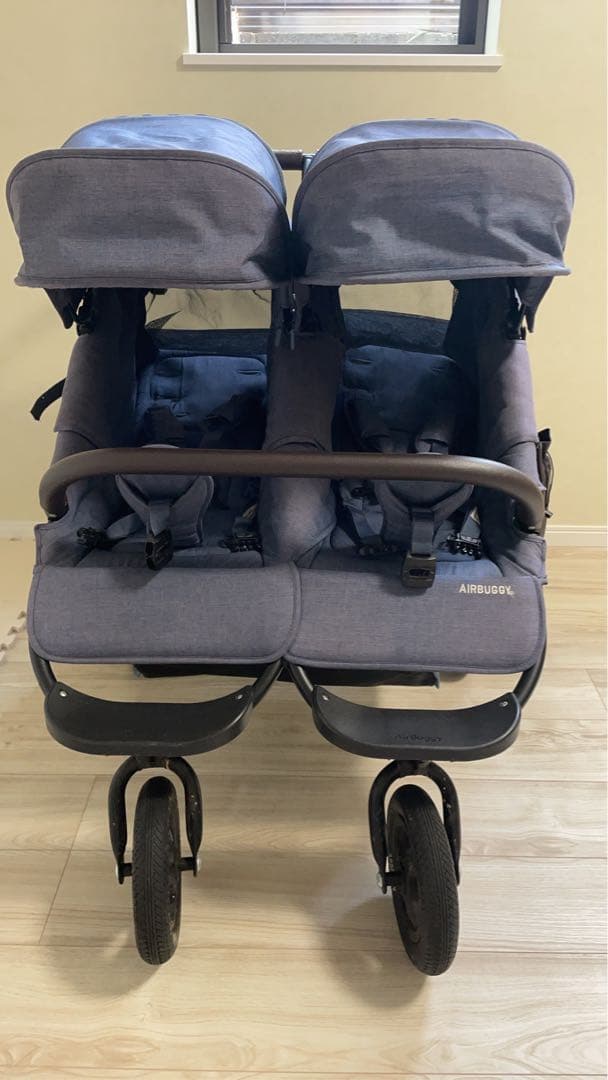エアバギー　ココダブルベビーカー ブルー二人乗り