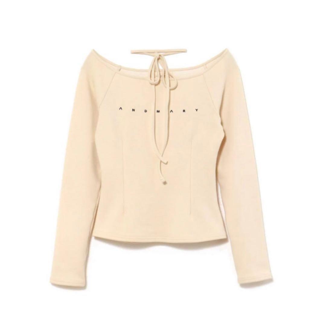 トップス Andmary Mary logo choker tops ivory