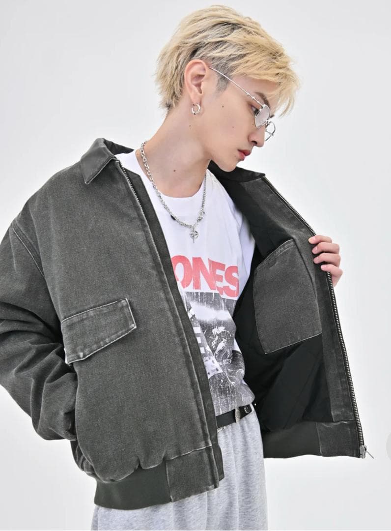 【SALE】L2139レザーカラーデトロイトジャケットL（green）地底人