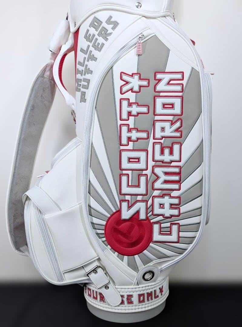 9.5型キャディバッグ　カート型　ホワイト　KABUKI　シングルストラップ