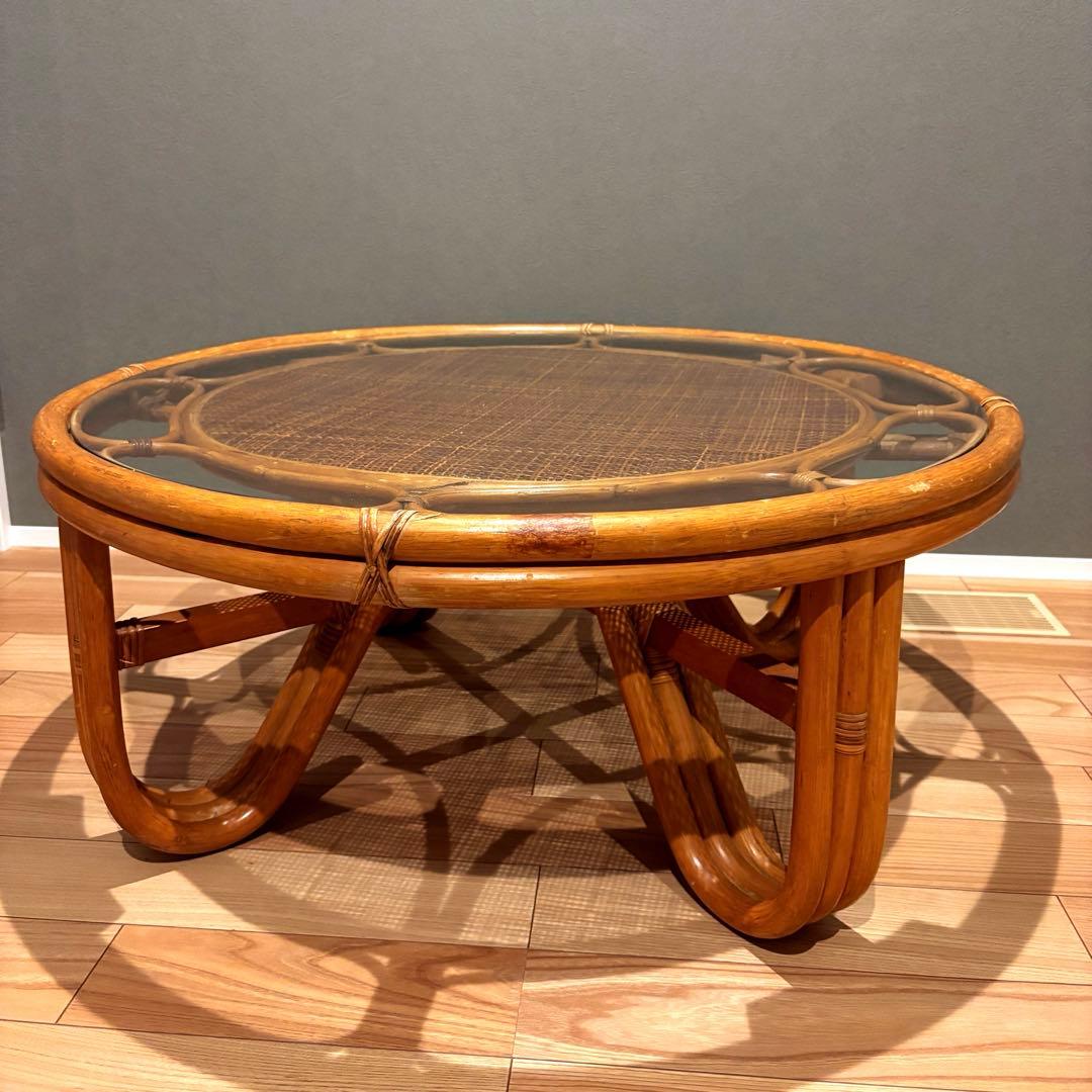 ラタン　籐　テーブル　ローテーブル　アンティーク