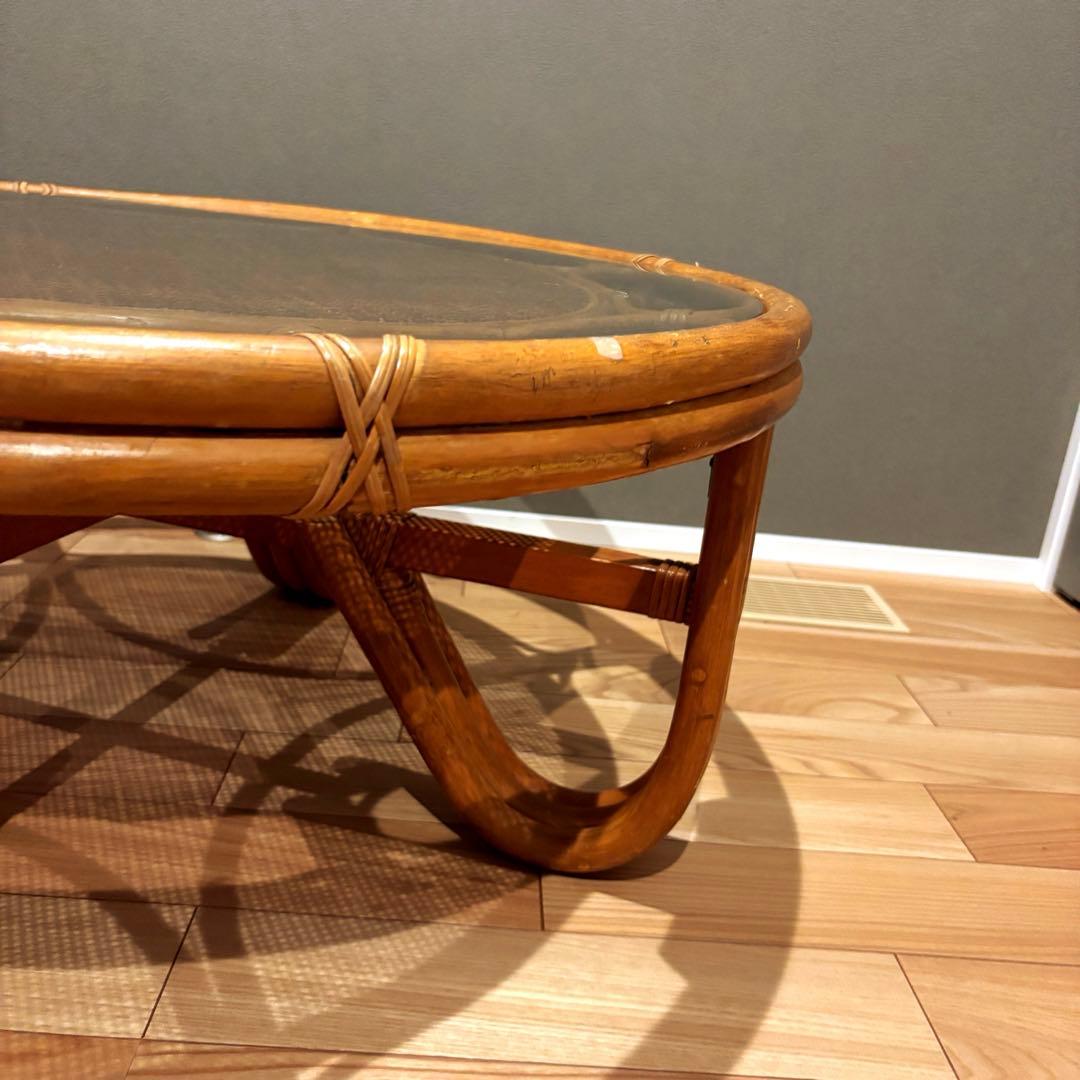 ラタン　籐　テーブル　ローテーブル　アンティーク