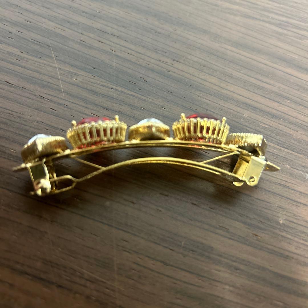 【極美品】acca アッカ　ヘアバレッタ　ストーン　イタリア製