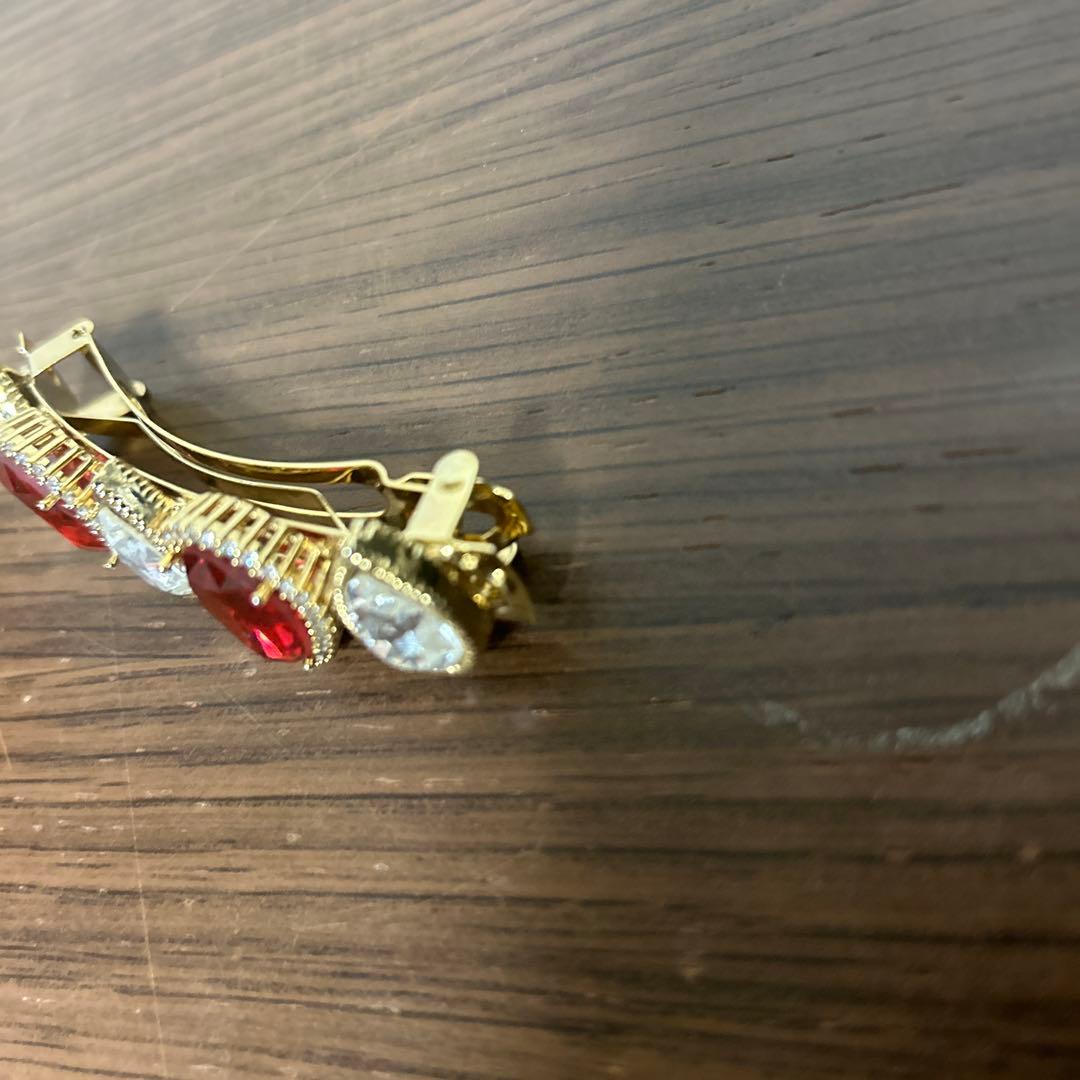 【極美品】acca アッカ　ヘアバレッタ　ストーン　イタリア製