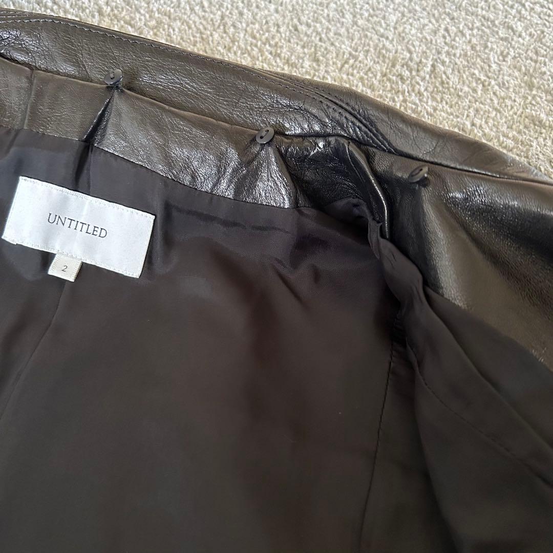 アンタイトル レザージャケット 羊革 ブルーフォックス リアルファー 極美品