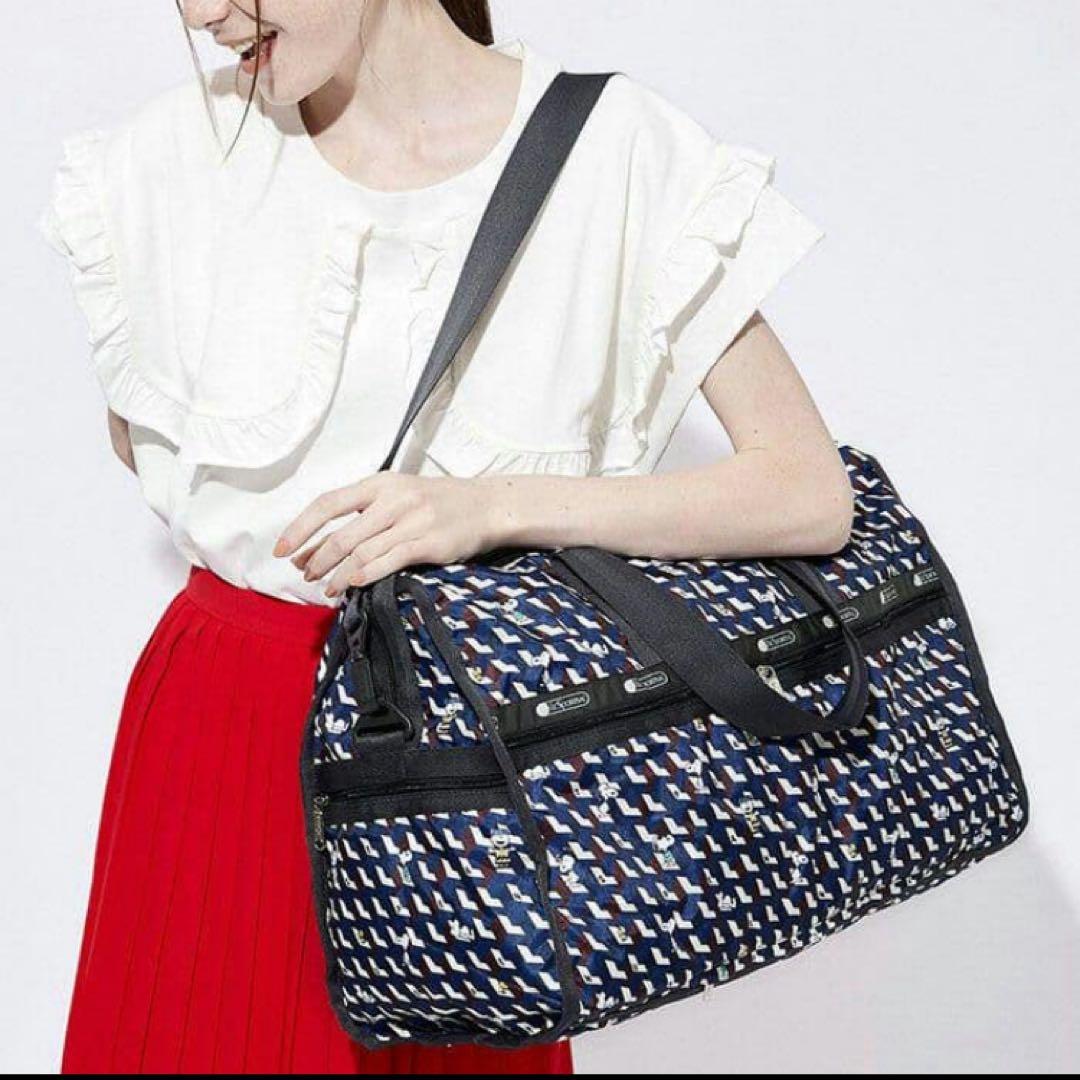 レスポートサック 大容量 スヌーピー ジオメトリック ボストンバッグ