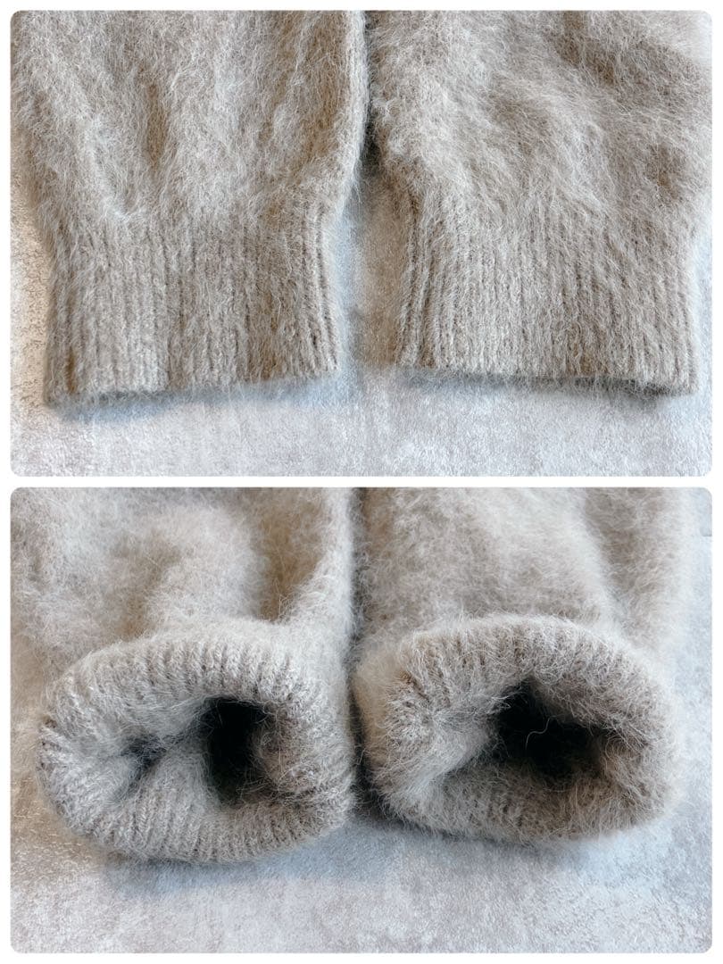 美品☆オメカシ　 ファーカシミヤ　カーディガン 2WAY モカ　Fサイズ