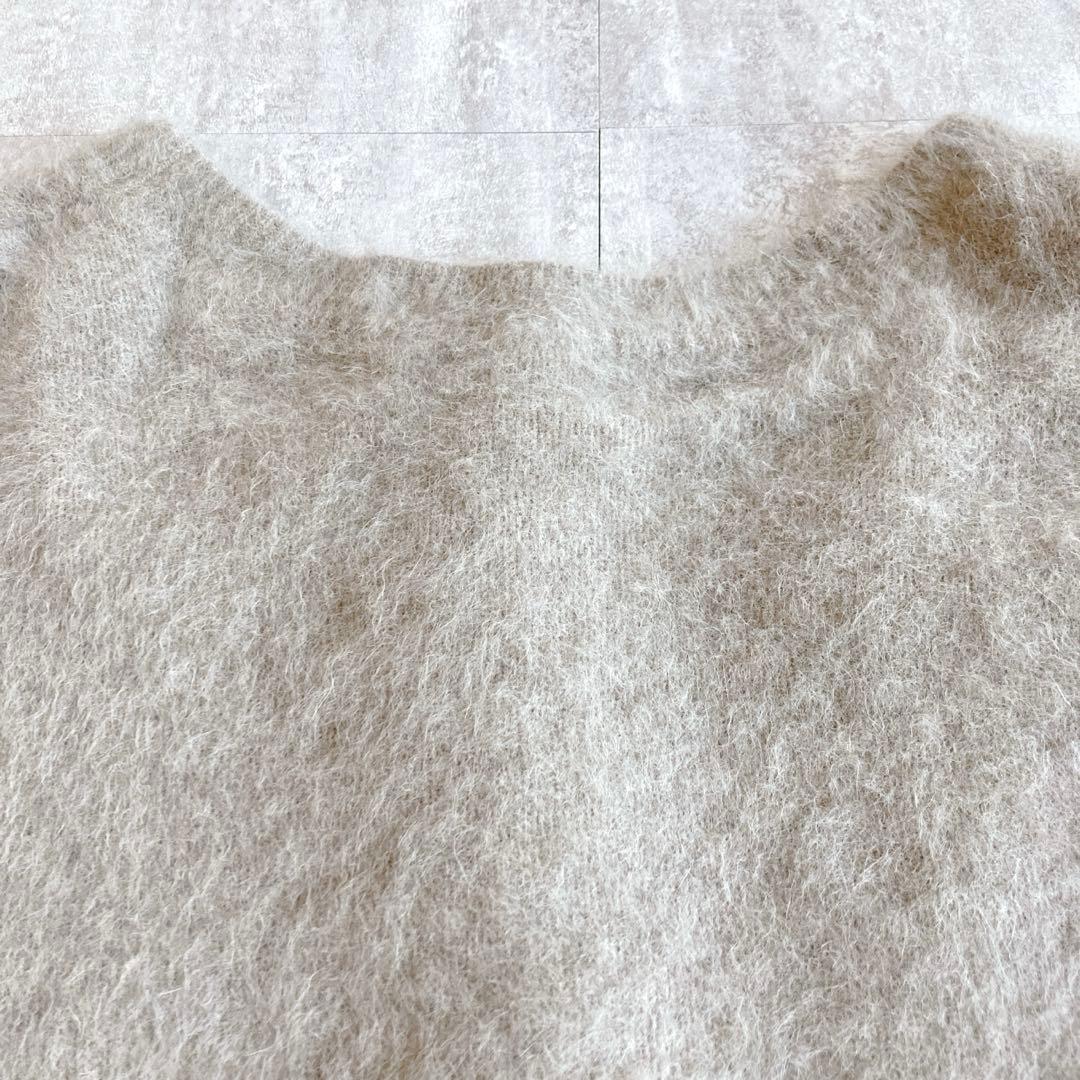 美品☆オメカシ　 ファーカシミヤ　カーディガン 2WAY モカ　Fサイズ