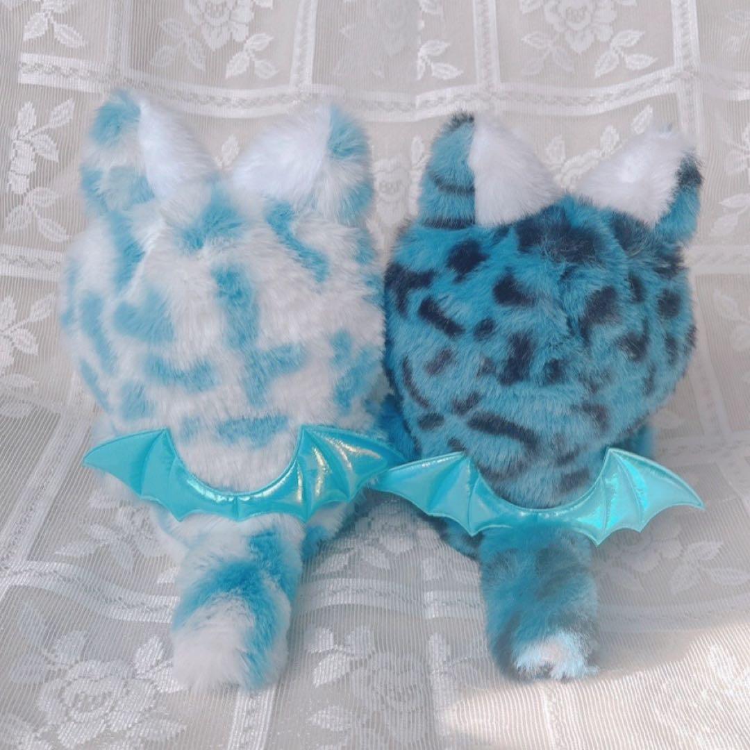 b151 ぬい服 12cm ちびぐるみ 着ぐるみ おすわり 青 ブルー 狼セット