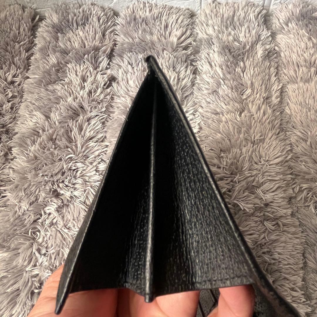 美品✨GUCCI G金具フラップ　レザー　ブラック　長財布　シルバーロゴ　メンズ