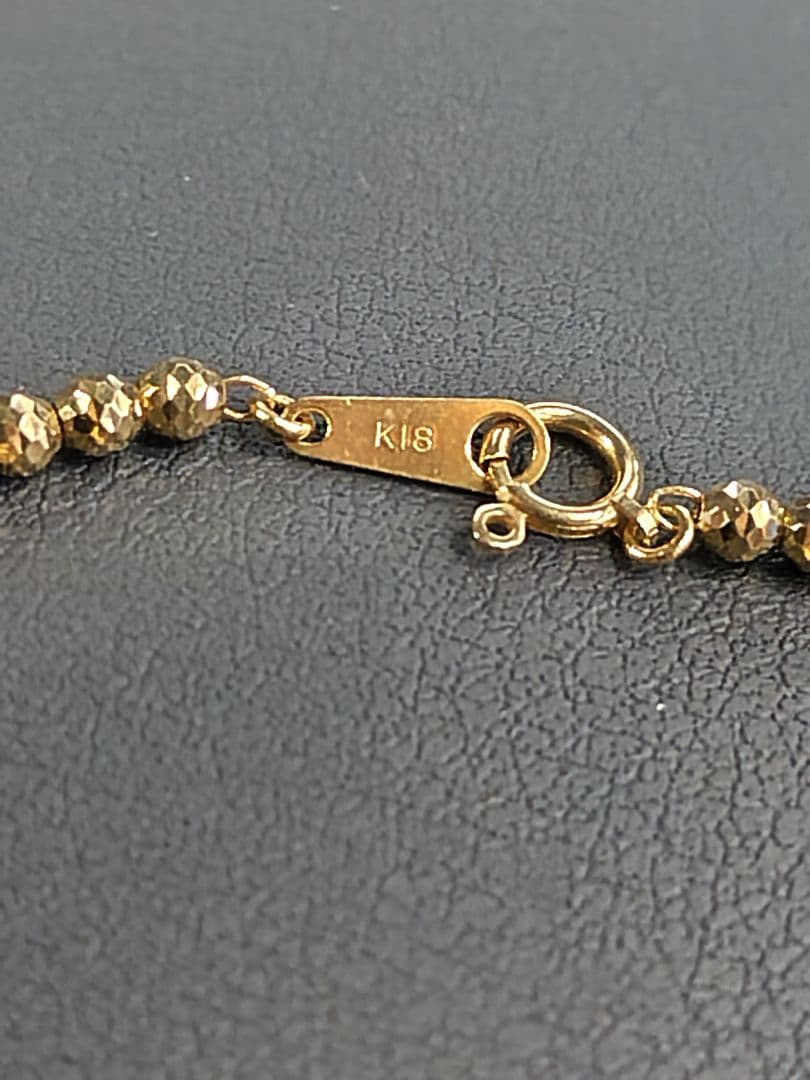 k18 シャンデリア ブレスレット 19cm 3mm玉