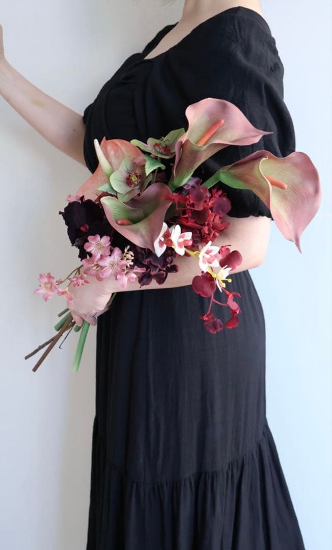 カラー・アンスリウムアームブーケ☆造花☆完成品