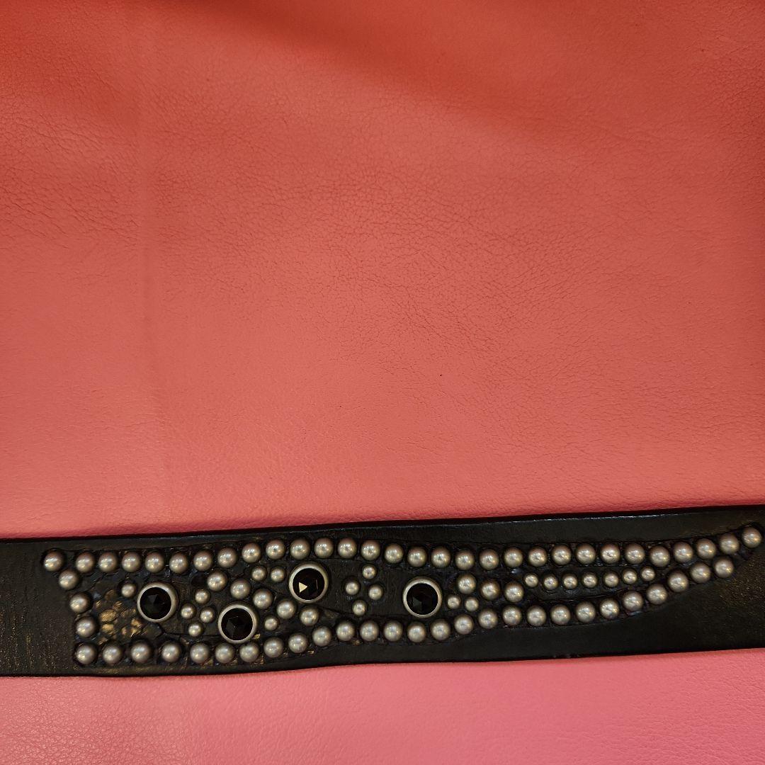 htc スタッズ黒レザーベルト