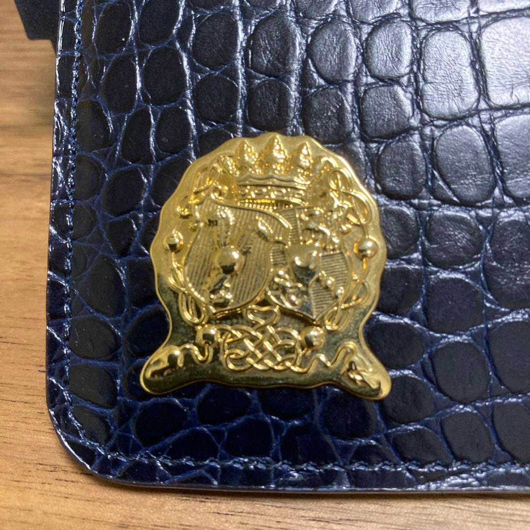 A.D.M.J. クロコダイルレザー 長財布 ネイビー