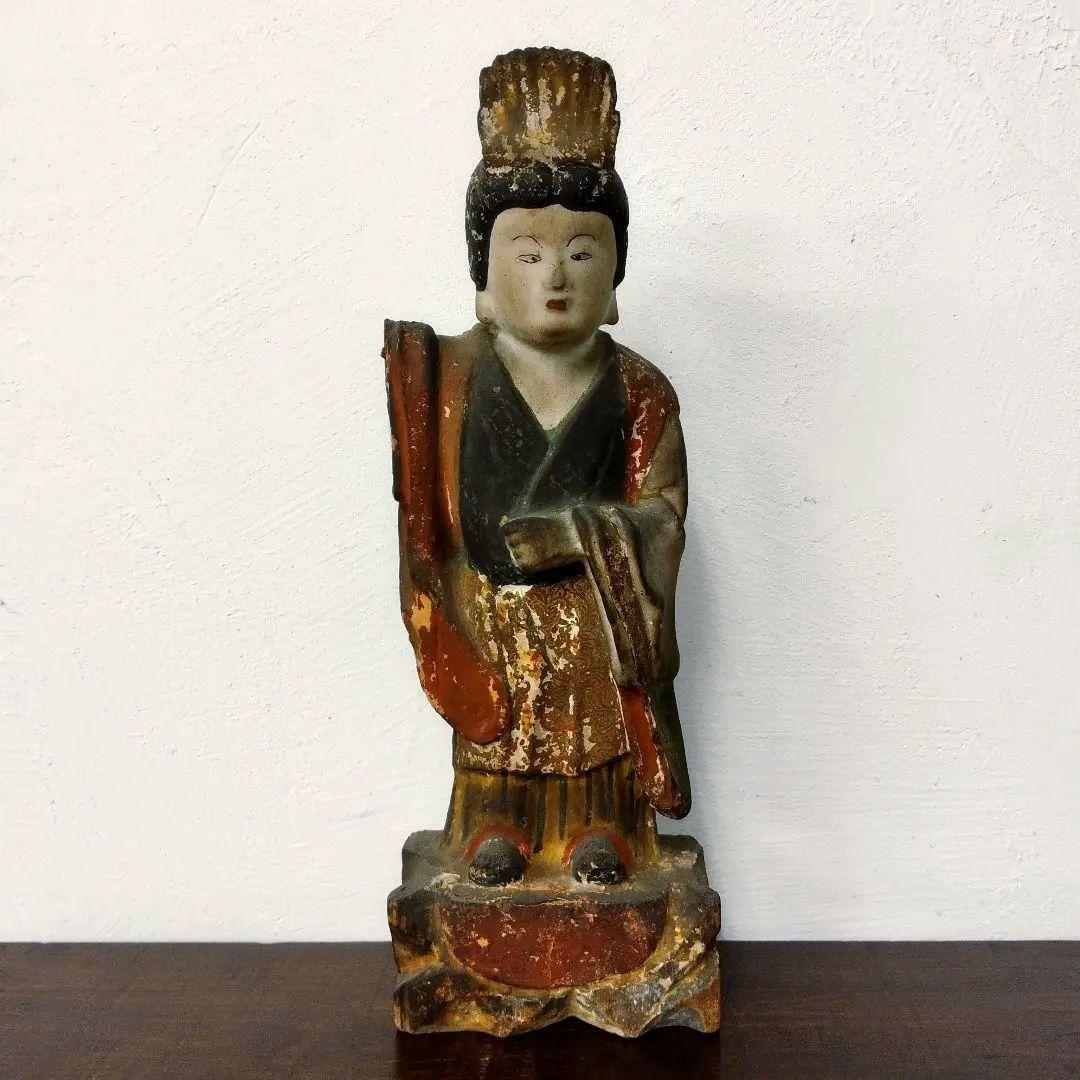 仏教美術  木彫  神像  仏像  時代  アンティーク