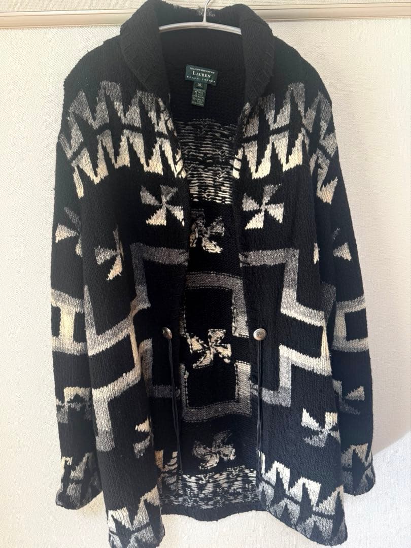2*i様 希少サイズ☆ラルフローレン ネイティブ柄 ニットカーディガン クロス