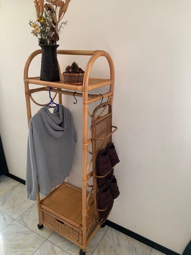 【yuさん専用】ラタン　籐　収納棚　ラック　アーチ型　ラタン家具　ビンテージ