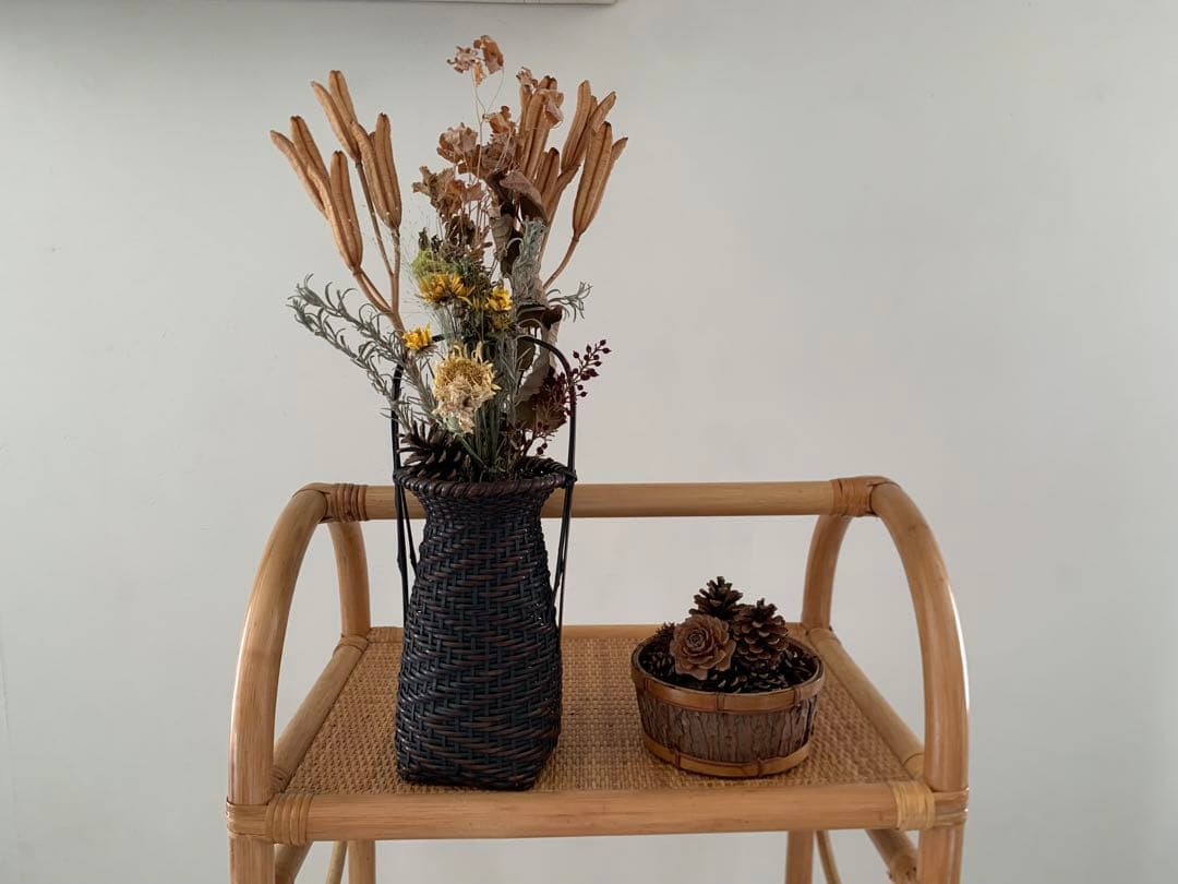 【yuさん専用】ラタン　籐　収納棚　ラック　アーチ型　ラタン家具　ビンテージ