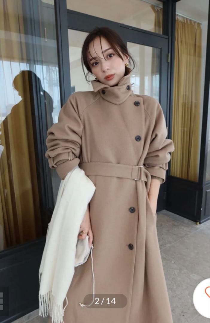 anuans アニュアンス　ウールトレンチコート　アイボリー