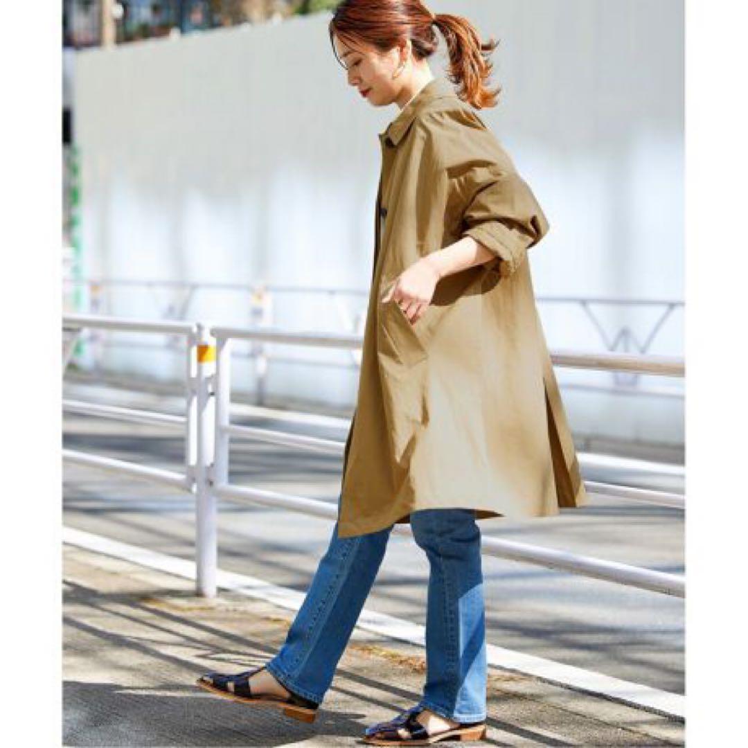 【美品】ステンカラーコート ハイカウントワイドステンカラーコート