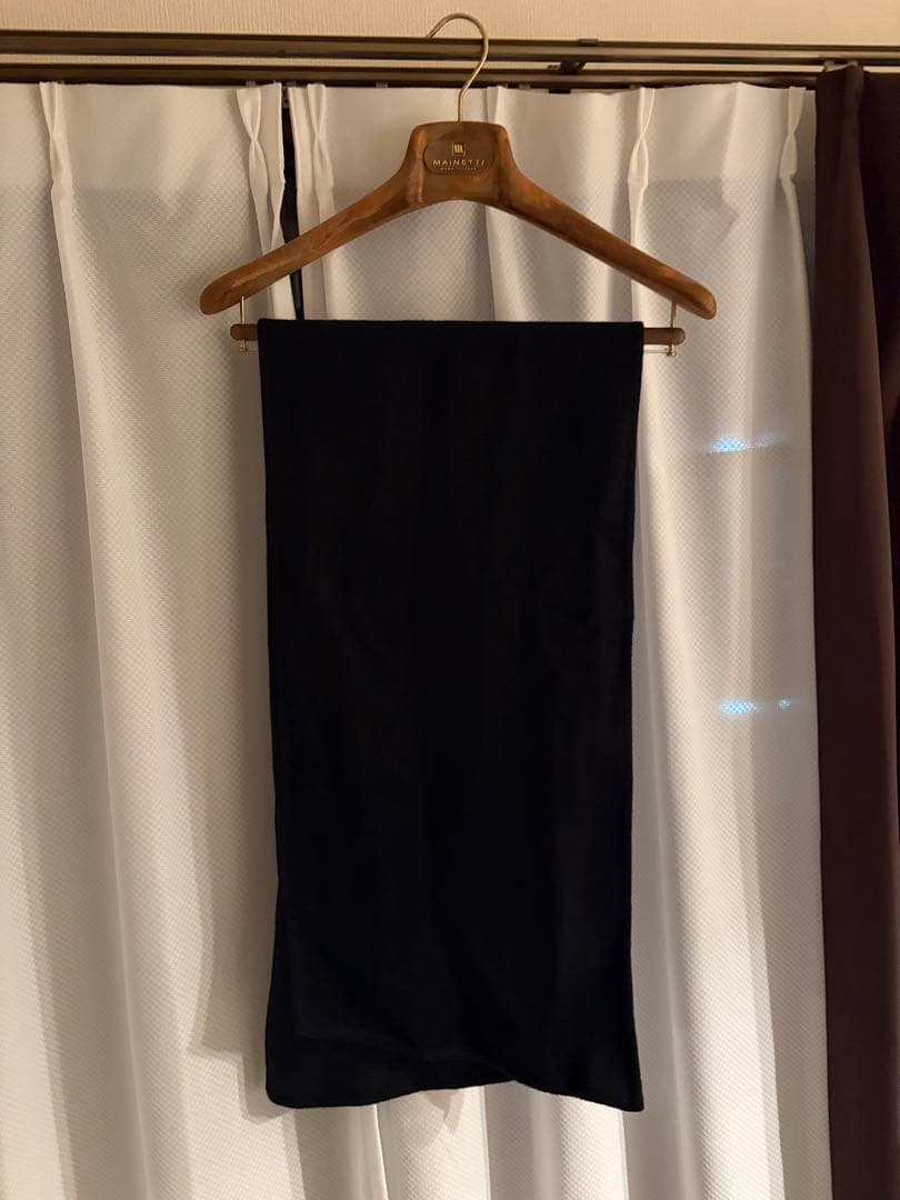 アダムエロペ　メリノウール ダブルフェイス セミダブルコート マフラー付き　L