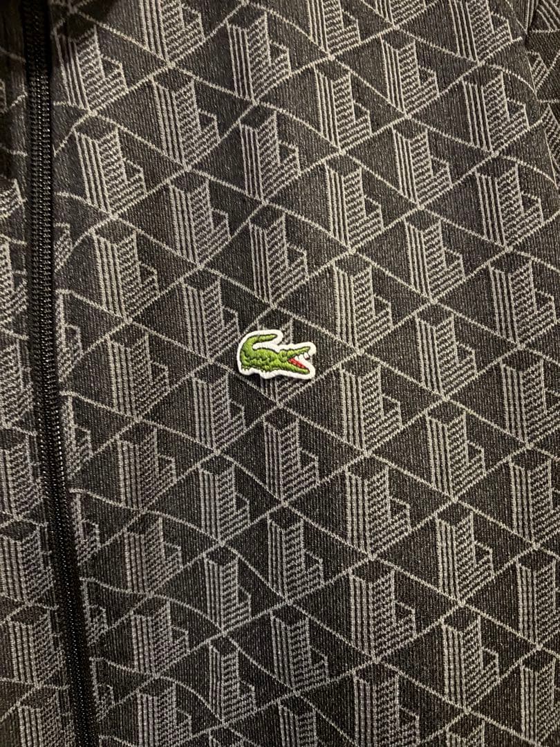 LACOSTE ラコステ モノグラムジャカード トラックジャケット ブラック