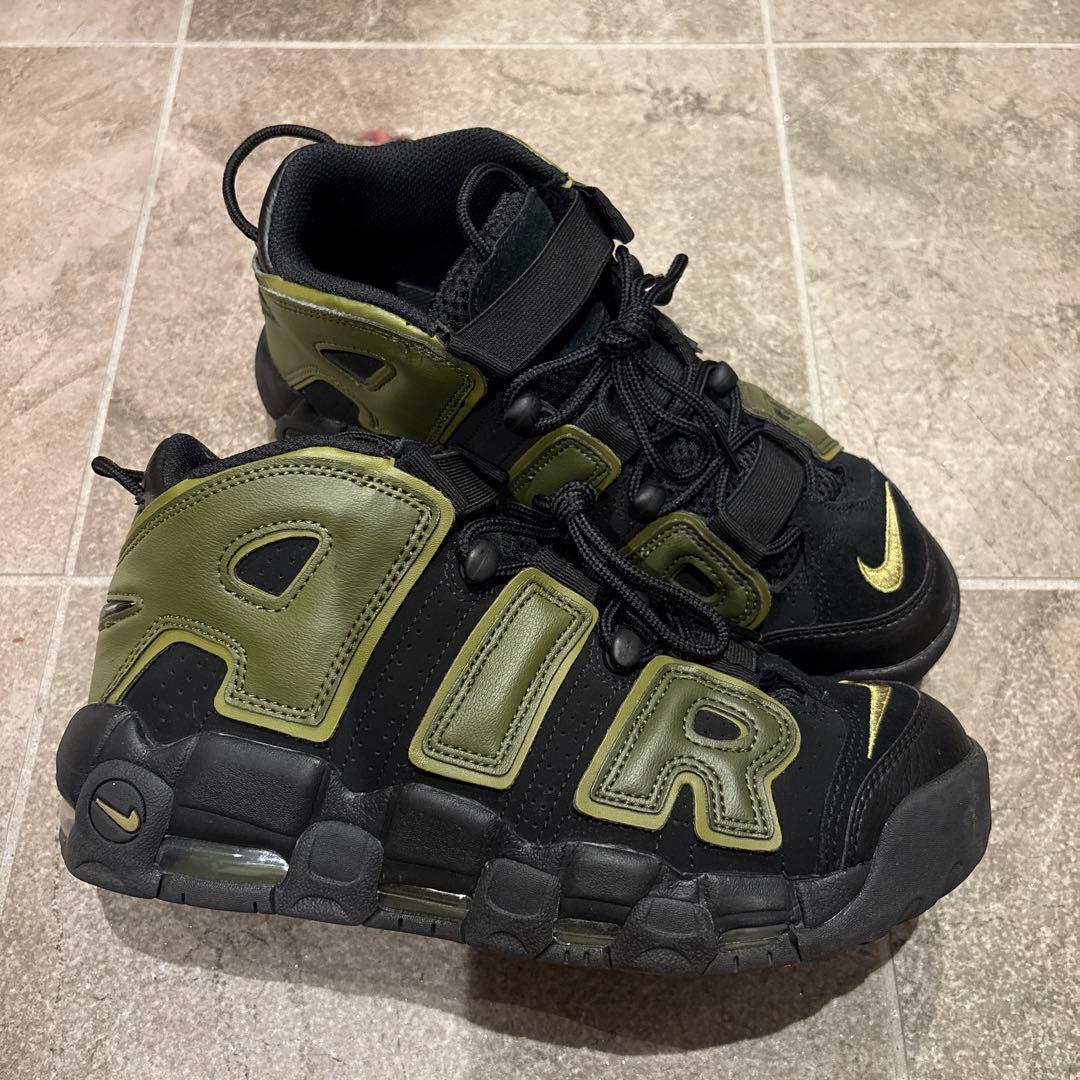 NIKE AIR モアテン 25.5cm ブラック/オリーブグリーン