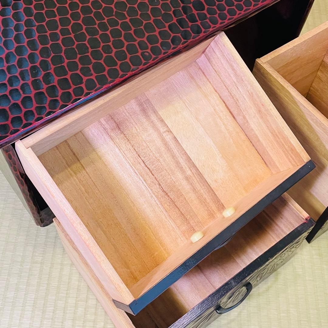 鎌倉彫 鏡台 一面鏡 アンティーク風 和家具 高級 ドレッサー 送料無料