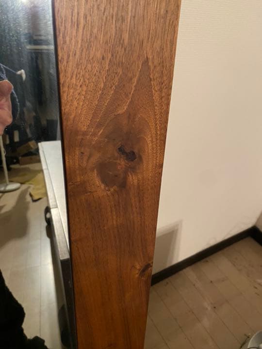 ウォールナット　特大国産ミラー　美品