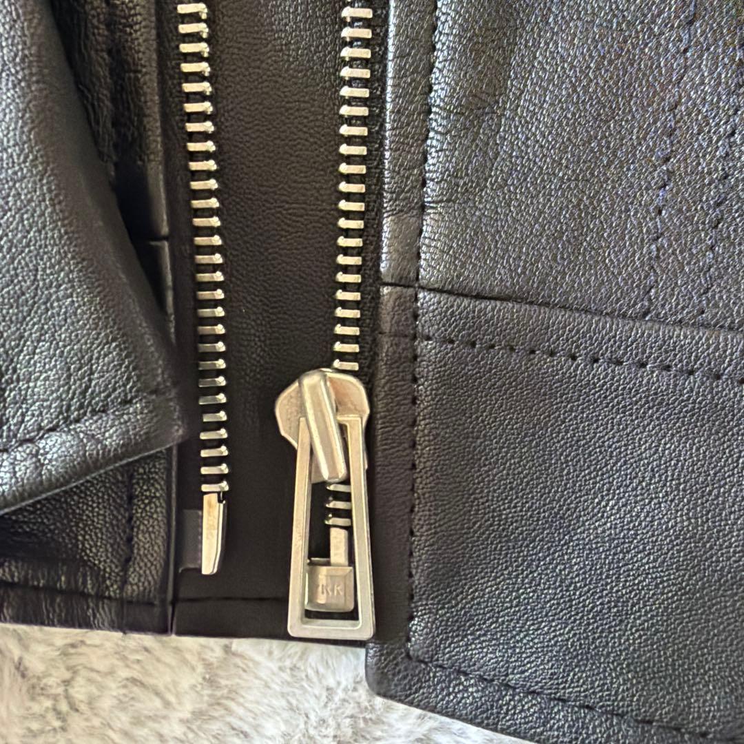 Paul Smith ブラックレザー ダブルライダースジャケット　ヤギ革　美品