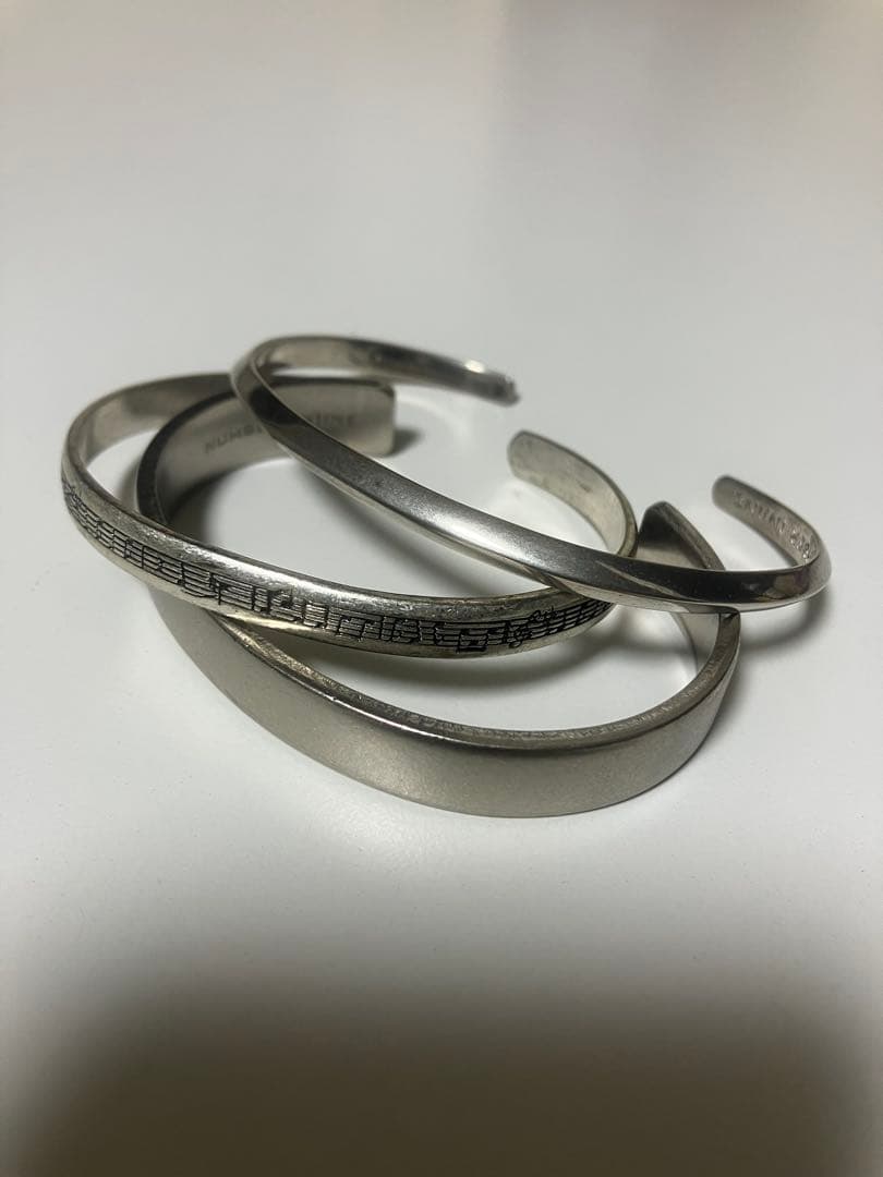 NUMBER (N)INE ナンバーナイン　バングル3本セット　シルバー