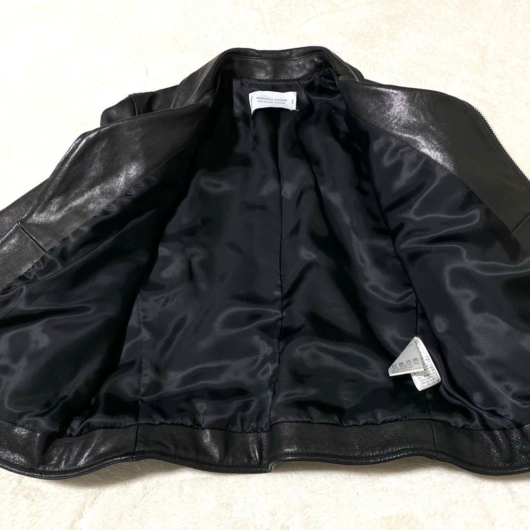 美品‼️ビューティフルピープル　ライダース　レザージャケット