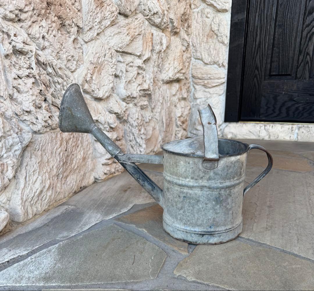 イギリスアンティーク　ブリキのジョウロ